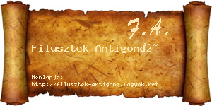 Filusztek Antigoné névjegykártya